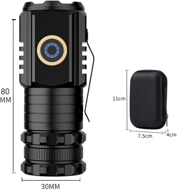 Mini USB C Rechargeable Magnetic Flashlight with Clip - 2000 Lumens with 5 Light Modes, Small Flashlight for EDC, Camping, Hiking and Emergency - Image 6