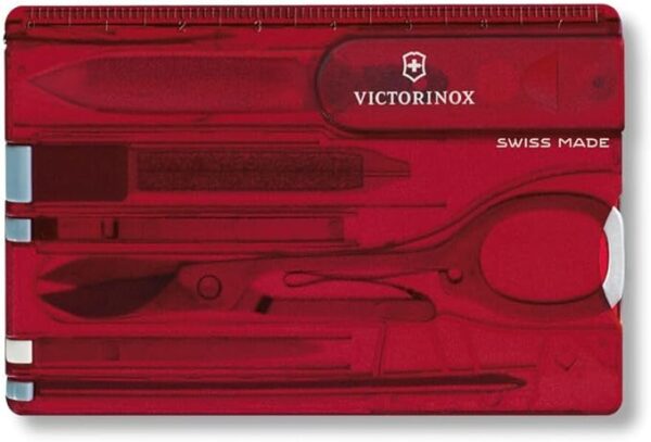 Victorinox Swiss Card Classic Swiss Army Knife, 10 Functions, Swiss Made Pocket Knife with Scissors and Pressurized Ballpoint Pen - Ruby - Image 2
