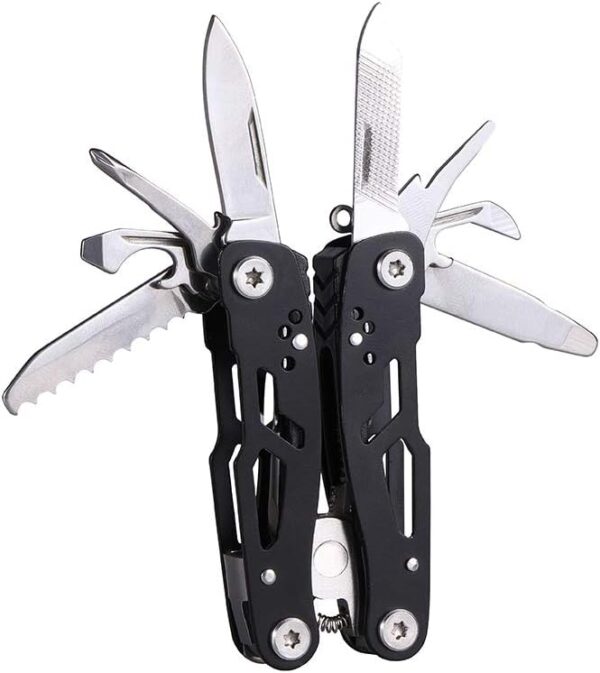 MINI Multitool Pliers, Birthday Christmas Gifts for Men Boyfriend Dad Husband Women, Pocket Knife 14-In-1, Rugged and Practical Portable Computer and Bike Gadgets, Black Camping and Survival Tools - Image 3