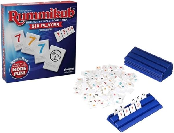 Rummikub Six Player Edition - The Classic Rummy Tile Game - More Tiles and More Players for More Fun! by Pressman , Blue - Image 3