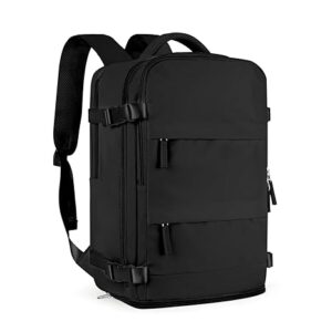 coofay Travel Backpack For Women Men Airline Approved Carry On Backpack Flight Approved Waterproof Sports Luggage Backpack Casual Daypack Small Hiking Backpack Black Backpack