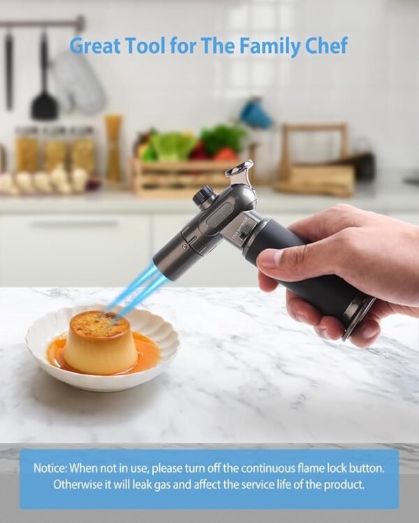 RONXS Torch Lighter, Refillable Kitchen Butane Torch, Cooking Torch with Safety Lock and Adjustable Single/Dual Flame for Creme Brulee, BBQ, Baking, Crafts and Soldering (Butane Gas Not Included) - Image 6
