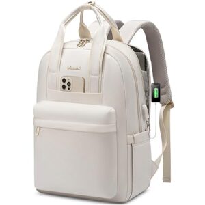 LOVEVOOK Laptop Backpack Purse for Women, 15.6 Inch Travel Laptop Bag with USB Port, Waterproof Work Teacher Nurse Computer Backpack, Durable Casual Daypack