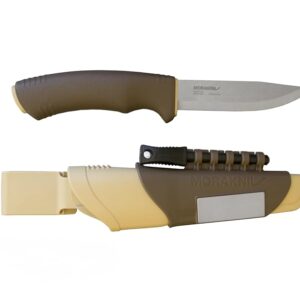 Morakniv Bushcraft Stainless Steel 4.3-Inch Fixed-Blade Survival Knife with Fire Starter and Sharpener