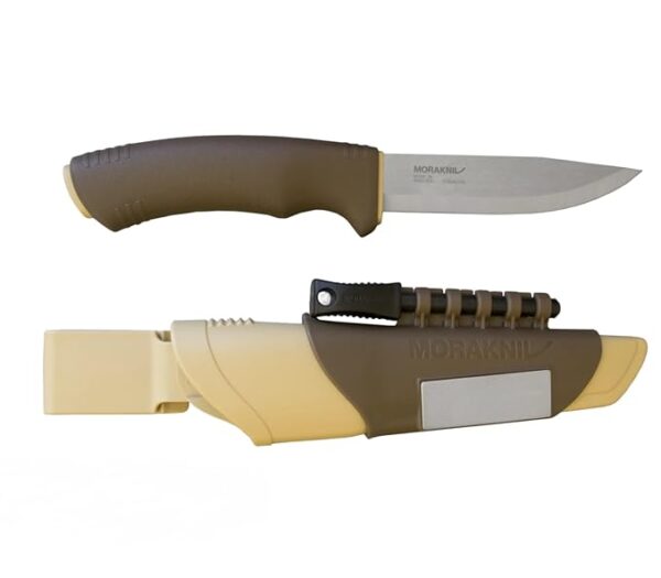 Morakniv Bushcraft Stainless Steel 4.3-Inch Fixed-Blade Survival Knife with Fire Starter and Sharpener