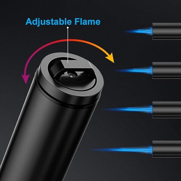 Torch Lighters, 2 Pack, Butane Lighters, Adjustable Jet Flame Torch Lighters, Windproof Butane Refillable Gas Torch Lighter Long Lighter for Candle, Grill, BBQ, Fireworks(Butane Not Included) - Image 4