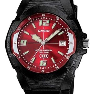 Casio MW600F Series | Menâs Analog Watch | 100 Meter Water Resistance | Date Display | 3 Hands (Hour, Minute, Second) | Resin Case & Band | Resin/Spherical Glass | 10 Year Battery