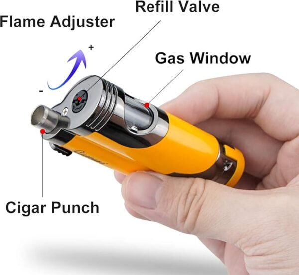 GUEVARA Butane Torch Lighter with Punch Windproof Double Jet Lighters - Image 6