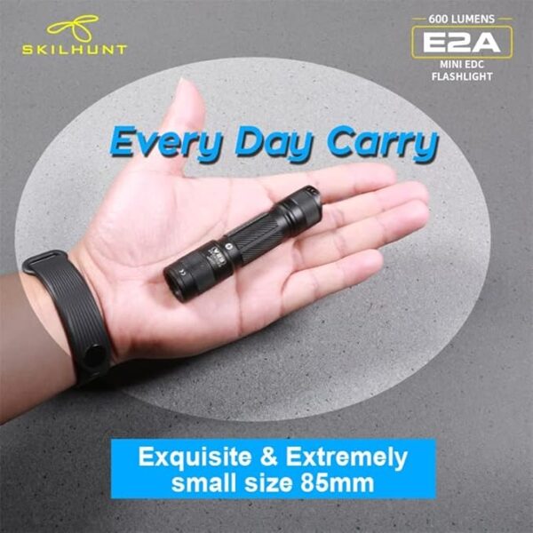 SKILHUNT EDC Pocket Keychain Mini Light, Super Bright, Waterproof, for Camping Hiking Emergency Tiny Flashlight, E2A (Orange, High CRI BL-110C) - Image 3