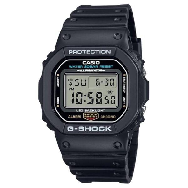 Casio Men's G-Shock Quartz Watch with Resin Strap, Black, 20 (Model: DW5600UE)