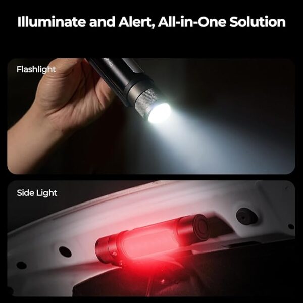 BougeRV FL01 Flashlight, Zoomable Camping Light, Adjustable Brightness Ambient Lighting, IPX4 Waterproof Side Light, Electric Outdoor Lamp for Outdoor, Emergency, Camping, Hiking, Power Outage - Image 5
