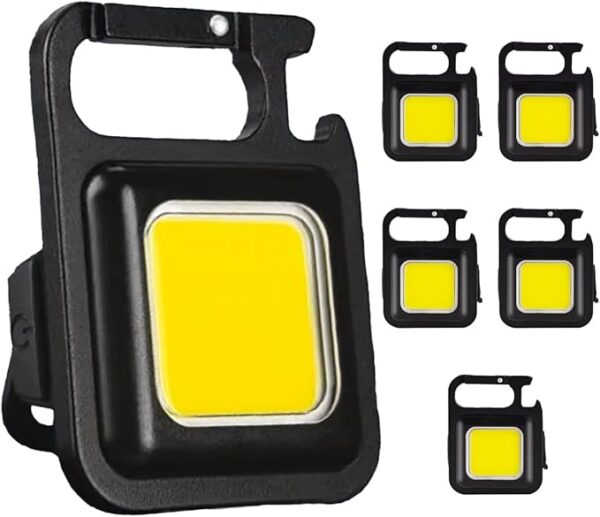 LED Flashlight Rechargeable, 6-Pack Mini COB Keychain Work Lights, 1500 Lumens EDC Flashlights with Magnetic Base, Waterproof USB Lights for Camping, Emergency, Outdoor Use - Image 2