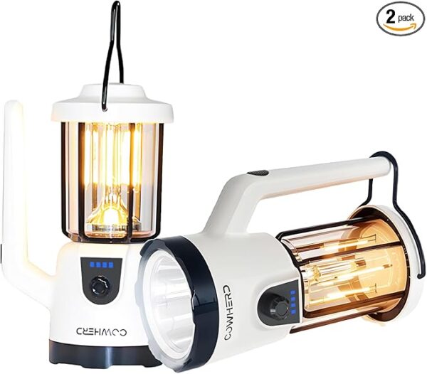 2-Pack Rechargeable LED Flashlight - 1200LM Super Bright, Spotlight & Lantern Modes, Waterproof, Power Bank, for Power Outages, Camping, Hiking, and Emergency Kits (8-Hour Runtime) - Image 2