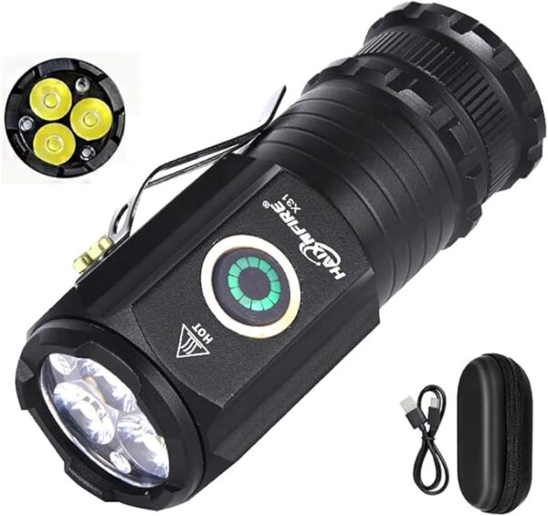 Outdoor camping Mini LED flashlight Type-C usb rechargeable powerful torch 5000 lumens floodlight 5 light mode Barbecue lamp working lamp Applicable EDC travel by walking Emergency Tactical Flashlight - Image 2