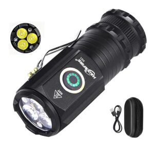 Outdoor camping Mini LED flashlight Type-C usb rechargeable powerful torch 5000 lumens floodlight 5 light mode Barbecue lamp working lamp Applicable EDC travel by walking Emergency Tactical Flashlight