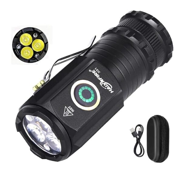 Outdoor camping Mini LED flashlight Type-C usb rechargeable powerful torch 5000 lumens floodlight 5 light mode Barbecue lamp working lamp Applicable EDC travel by walking Emergency Tactical Flashlight