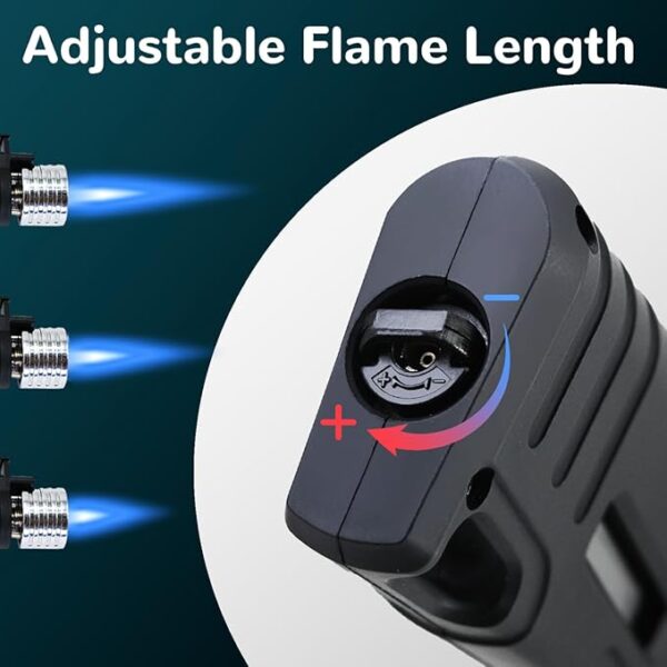 2 Pack Torch Lighter for Outdoor Windproof Refillable Butane Jet Flame Lighters Long Wand Torch Lighters for Camping Hiking Adventure Survival Tactical Gear Candle Grill BBQ (Without Gas) - Image 5