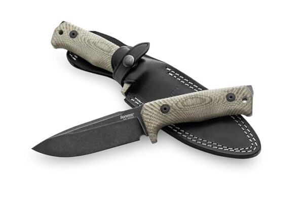 LionSTEEL T5 Fixed Blade T5B CVG Knife Niolox Stainless and Green Canvas Micarta Survival Knives