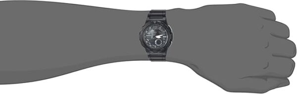 Casio Men's AEQ-100W-1BVCF Classic Analog-Digital Display Quartz Black Watch - Image 4