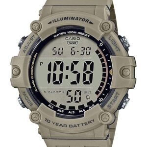 Casio Illuminator AE1500WH Series | 10-Year Battery | LED Backlight | 5-Alarms | 1/100 Sec Stopwatch | Men's Digital Watch