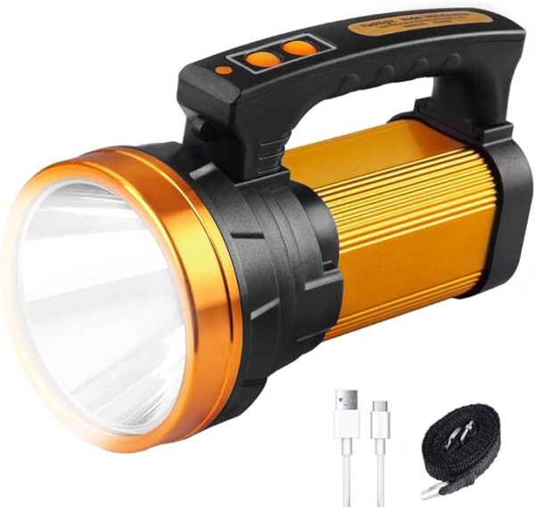 1800LM Rechargeable Spotlight 13600mAh Spotlight Flashlight 80H Long Lasting IP67 Waterproof 3 Modes Spot Light for Outdoor Camping Home Emergency - Image 2