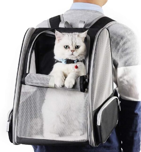 Texsens Innovative Traveler Bubble Backpack Pet Carriers for Cats and Dogs (Black) - Image 6