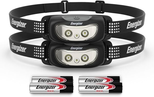 Energizer Universal Plus LED Headlamp, Lightweight Bright Headlamp for Outdoors, Camping and Emergency Light for Adults and Kids, includes Batteries, Pack of 2 - Image 2