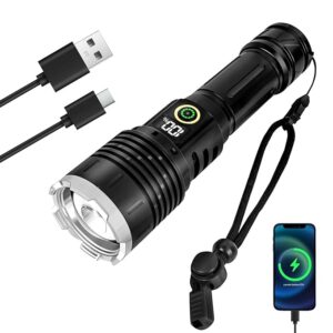 Rechargeable Flashlights High Lumensï¼LED Flashlightsï¼High Powered 250,000 Lumens Super Bright Tactical ï¼2LED Bulb,Brightest Flashlightï¼Handheld Flash Light for Emergencies, Camping, Hiking