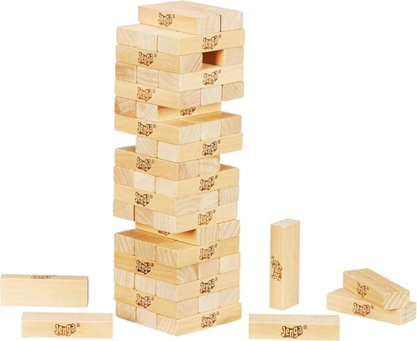 Hasbro Gaming Jenga Wooden Blocks Stacking Tumbling Tower Game | Party Games for Kids & Families | Easter Basket Stuffers | Ages 6+ (Amazon Exclusive) - Image 3