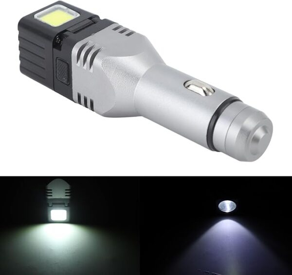 Car Plug in Flashlight Rechargeable Dual Light Source Super Bright Mini Handheld Automobile Charged Emergency Torch - Image 7