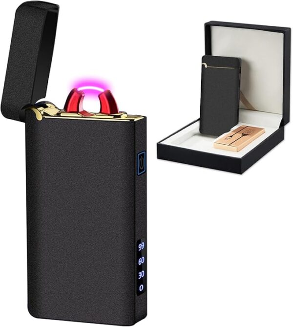SKRFIRE Flameless Arc Lighter â USB Rechargeable, Windproof Plasma Electric Torch with Multi-Mode Flashlight & Power Display, Best for Outdoor Camping, Tactical & Emergency Useï¼Matte Blackï¼ - Image 2