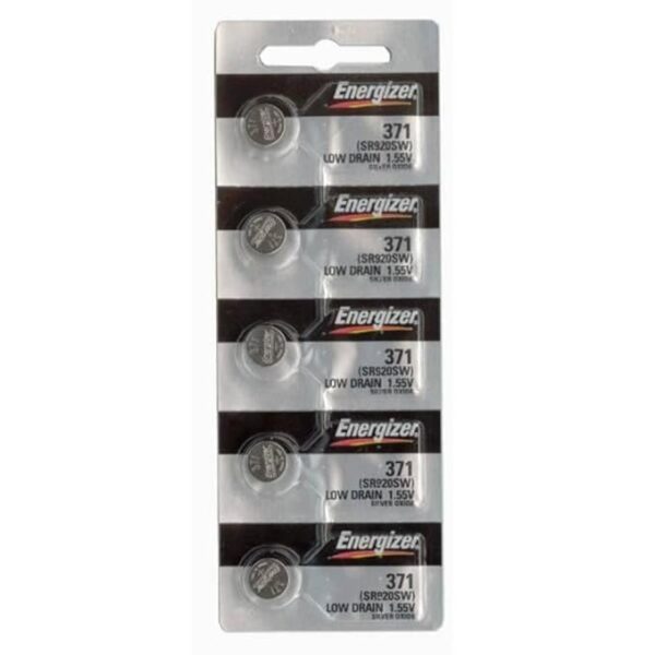 Energizer Batteries 371 / 370 (SR920W SR920SW) Silver Oxide Watch Battery. On Tear Strip, 5 Pack