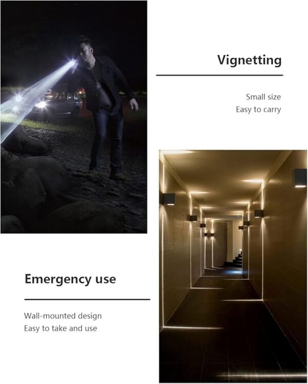 Emergency Torch, Wall Mounted Flashlight, LED Fire Escape Lighting, Battery Powered Small Emergency Flashlight, Escape Lighting Torch for Hotel, Restaurant - Image 4