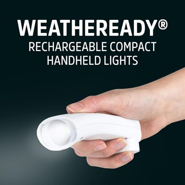 Energizer Weatheready Rechargeable Compact Handheld Light, Plug-in LED Emergency Flashlight, Automatic Turn-On, Built-in Battery Included, 3 Count - Image 3