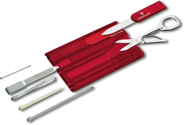 Victorinox Swiss Card Classic Swiss Army Knife, 10 Functions, Swiss Made Pocket Knife with Scissors and Pressurized Ballpoint Pen - Ruby - Image 5