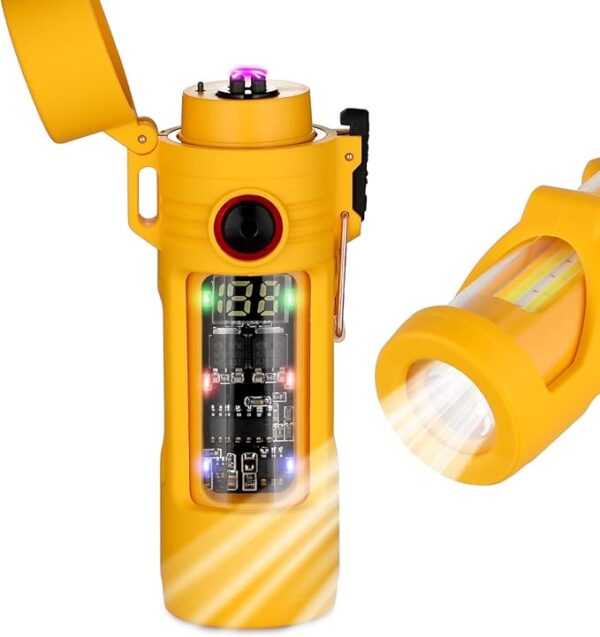 Zingoetrie Plasma Windproof Arc Lighter Electric Lighter LED Flashlight USB Type C Rechargeable Camping Torch for Emergency Survival Kits, Camping, Hiking, Outdoor Survival, Tactical Gear - Image 2