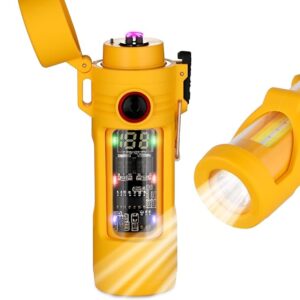Zingoetrie Plasma Windproof Arc Lighter Electric Lighter LED Flashlight USB Type C Rechargeable Camping Torch for Emergency Survival Kits, Camping, Hiking, Outdoor Survival, Tactical Gear