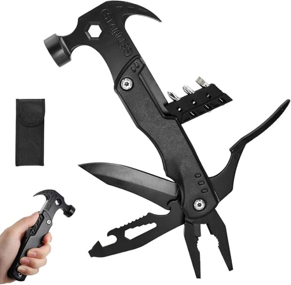 15 in 1 Multitool Hammer Multi Tool Survival Gear Multitool for Menï¼Survival Tools Camping Accessories With Knife,Pliers,Nail Puller,Screwdriver,Saw,Bottle Opener,Present for Husband,Dad,Grandpa - Image 2
