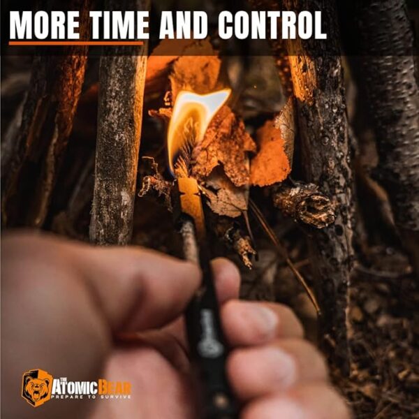 Fire Starter Wick for Campfires - Firewand Survival Tool Serves as a Waterproof Match - Easy to Light with Flint and Steel - Extinguish The Flame Inside The Wand's Tube- 39" Tinder Rope for Long Burn - Image 3