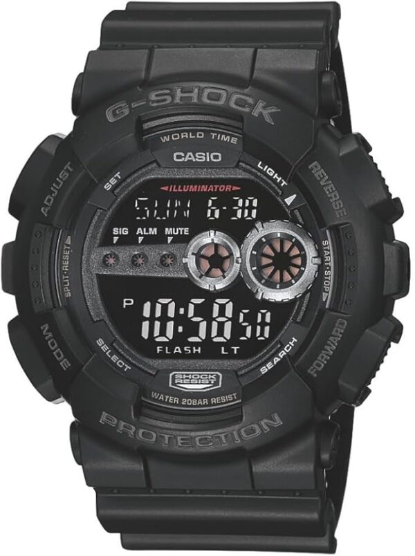 Casio G-Shock GD100-1B | Men's Tough Digital Watch | 200M Water Resistant | High-Brightness LED | Dual Time & 7-Year Battery - Image 2