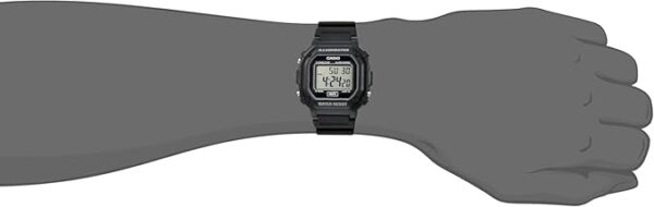 Casio F108WH Series | Men's Digital Watch | Illuminator | Water Resistant | LED Light | Daily Alarm | 1/100 SEC Stopwatch | 3 Hands (HR, Min, SEC) | Date/Day Display | Daily Alarm | 7 Year Battery - Image 4