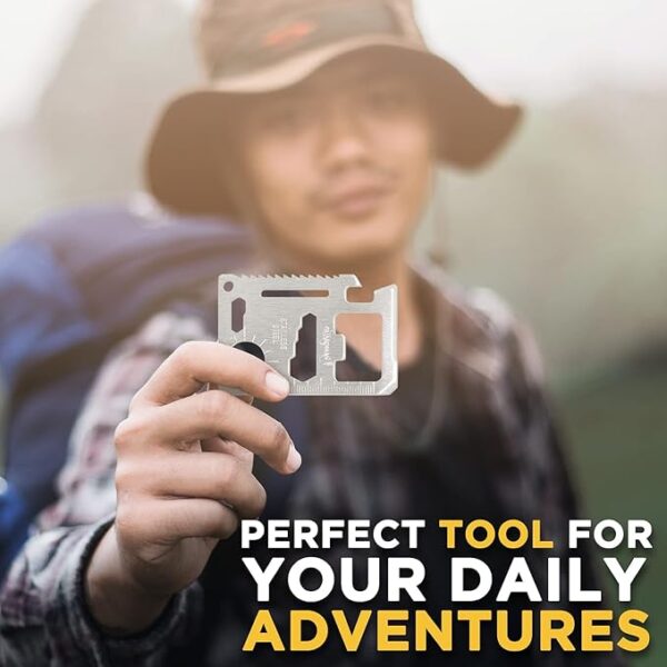 GUARDMAN 11-in-1 Survival Credit Card Multitool â Fathers Day Stocking Stuffer Christmas Gift - Multipurpose Tactical Wallet Tool With Bottle Opener, Survival Knife For Men Birthday Dad - Image 5