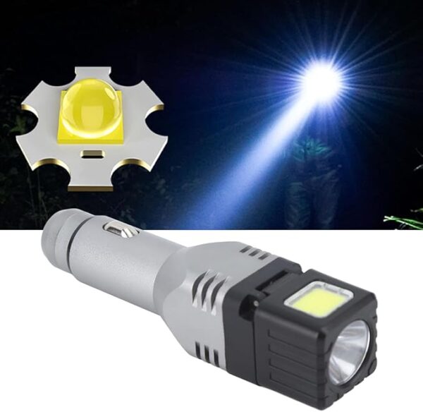 Car Plug in Flashlight Rechargeable Dual Light Source Super Bright Mini Handheld Automobile Charged Emergency Torch - Image 6