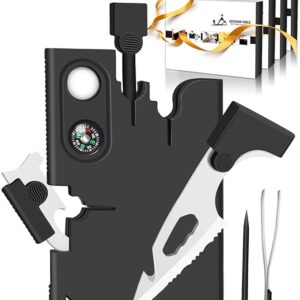 Credit Card Multitool Stocking Stuffers Ideas Bulk 4 Pack: Gifts for Men Adults Christmas Dad Teens Boy Women Birthday Thanksgiving - 18 in 1 Multi-Tool Knife EDC Gadgets Survival Pocket Wallet Tools