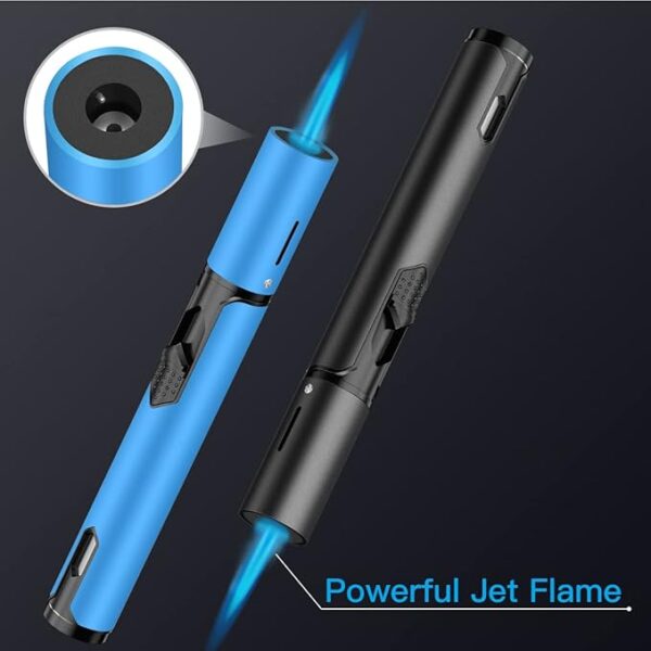 Torch Lighters 2 Pack Windproof Adjustable Jet Flame Butane Lighter, Refillable Gas Torch Lighter for Candles Grill BBQ Fireplaces Camping (Butane Not Included) - Image 5