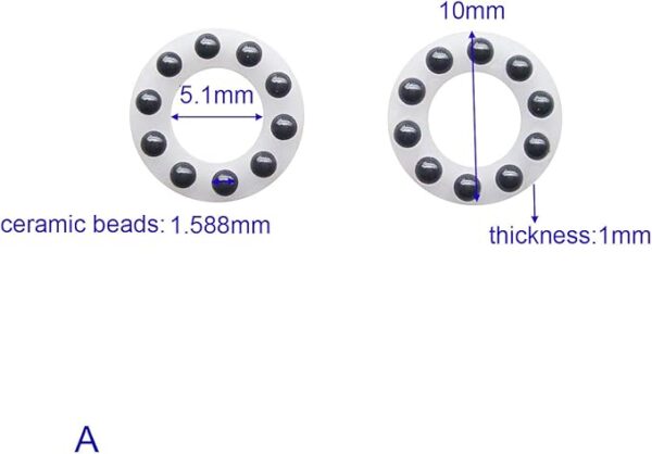 Folding Pocket Knives Bearing Ceramic Ball Pivot pin Washer, Nylon Gasket with Detent Beads Spacer,EDC Survival Knives Bearing Spacer Ring - Pack 2 Pieces - Image 3
