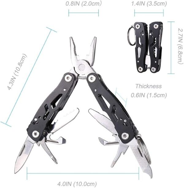 MINI Multitool Pliers, Birthday Christmas Gifts for Men Boyfriend Dad Husband Women, Pocket Knife 14-In-1, Rugged and Practical Portable Computer and Bike Gadgets, Black Camping and Survival Tools - Image 5