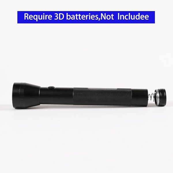 Heavy Duty 3-Cell D Battery LED Big Flashlights, Single Mode, Aluminum Alloy Torch, Rugged Metal Flashlight for Outdoor Adventures and Emergency Power Outages (1 Pack) - Image 4