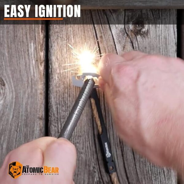 Fire Starter Wick for Campfires - Firewand Survival Tool Serves as a Waterproof Match - Easy to Light with Flint and Steel - Extinguish The Flame Inside The Wand's Tube- 39" Tinder Rope for Long Burn - Image 4