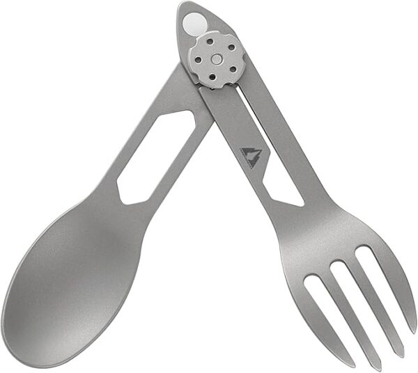 CMB Made Knives Titanium 2 in 1 Folding Fork and Spoon Combo Lightweight Camping Utensil, Spork for Backpacking, Hiking, Outdoor Survival Cutlery EDC Tool CMB-E01 - Image 5